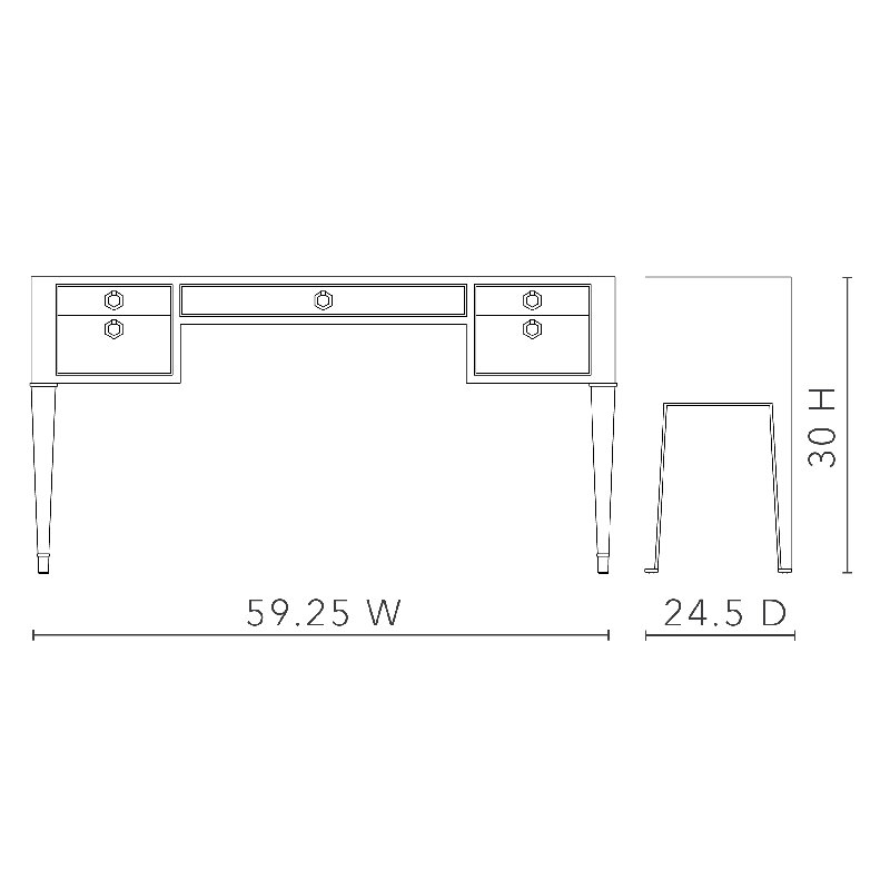 Morris Desk, Sand White