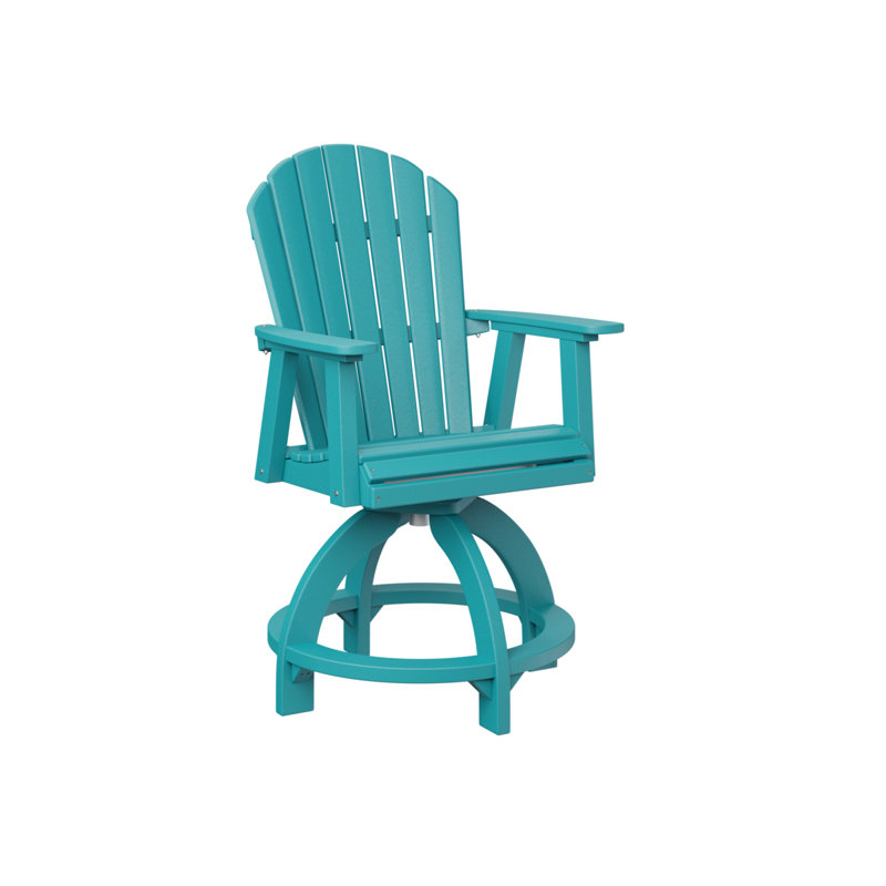 Chaise pivotante d'extérieur à dossier Comfo, 22.5", Bleu Aruba