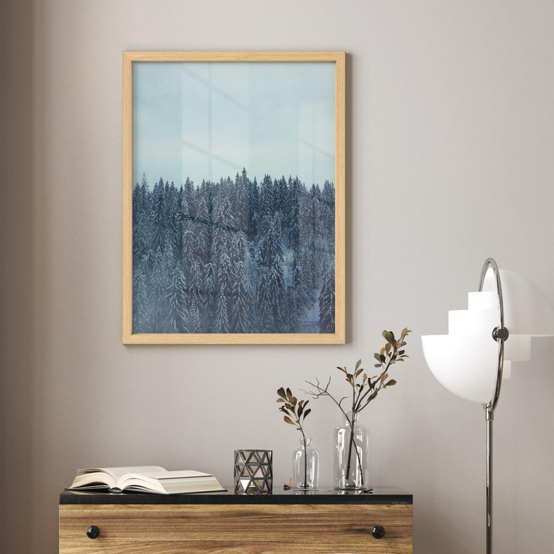 «Woodland Nursery Decor aérienne hiver pin forêt nature petit décor œuvre d'art moderne», Naturel, H 14 po x l 11 po