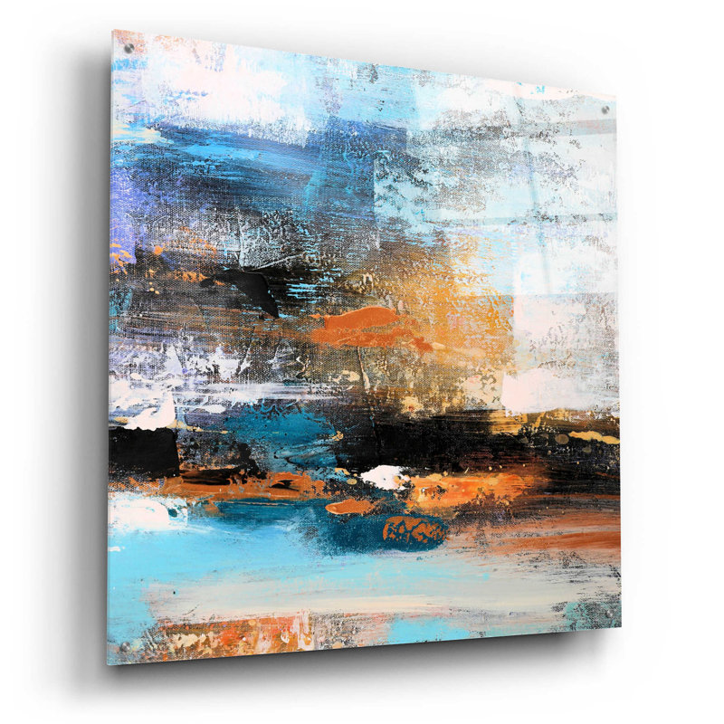 «Warm Sunset» par - Peinture sans cadre, H 36 po x l 36 po x P 0,2 po