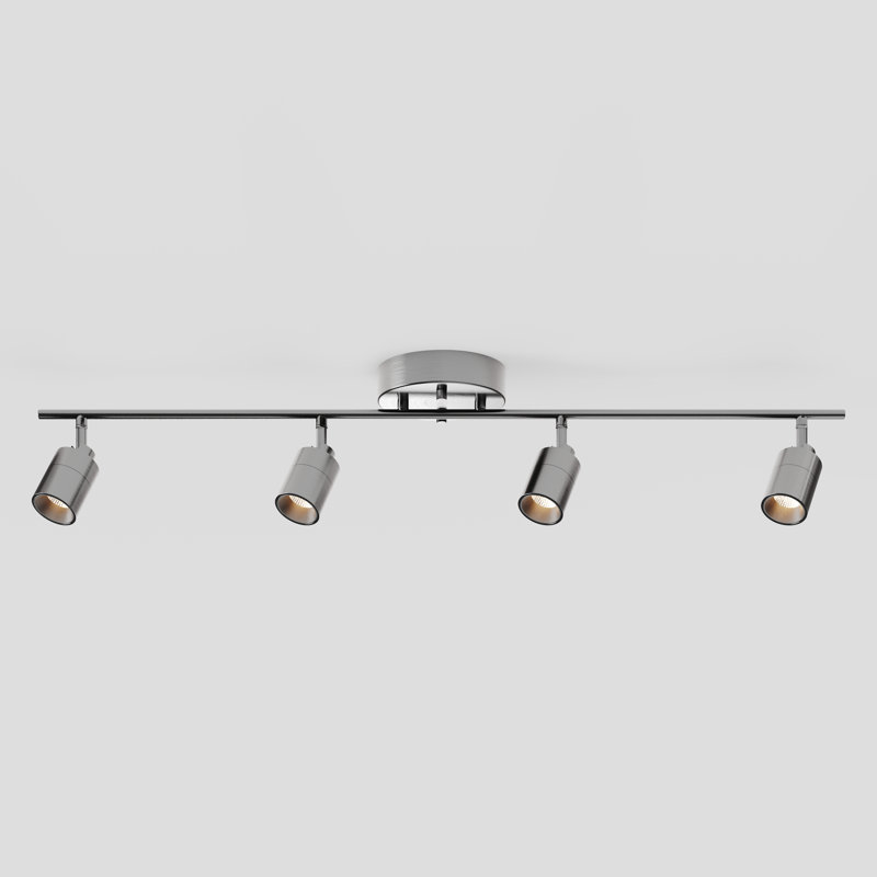 Shura 4-Light Integrated LED Track Light w/ Rotatable Heads, 3 ft. Track Lighting Kit, 3000k, 2240 Lumen, Brushed Nickel