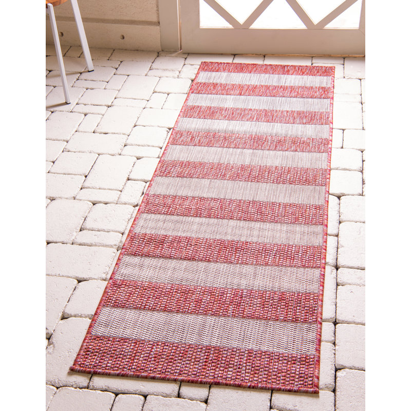 Simkins Striped Indoor / Outdoor Rug, Runner 2' x 6'1"