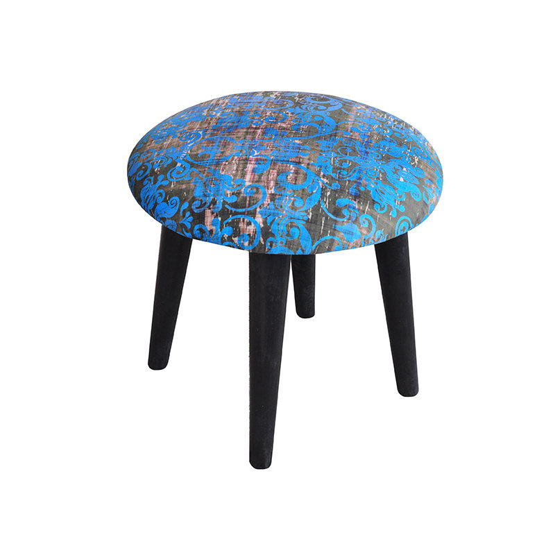 Manufactured Wood Accent Stool, Turquoise
