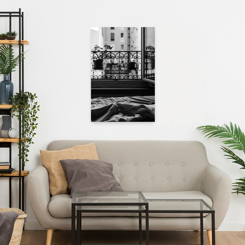 Balcon, paysage contemporain abstrait, art naturel, H 24 po x l 16 po