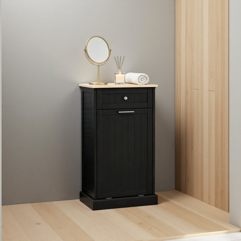 Trash Cabinet,Storage Cabinet(Trash Can Not Included), Black