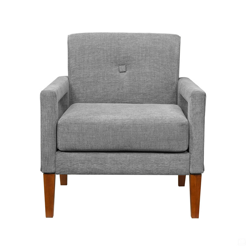 Chaise de salon moderne avec ressorts ensachés et pieds en bois massif, Gris