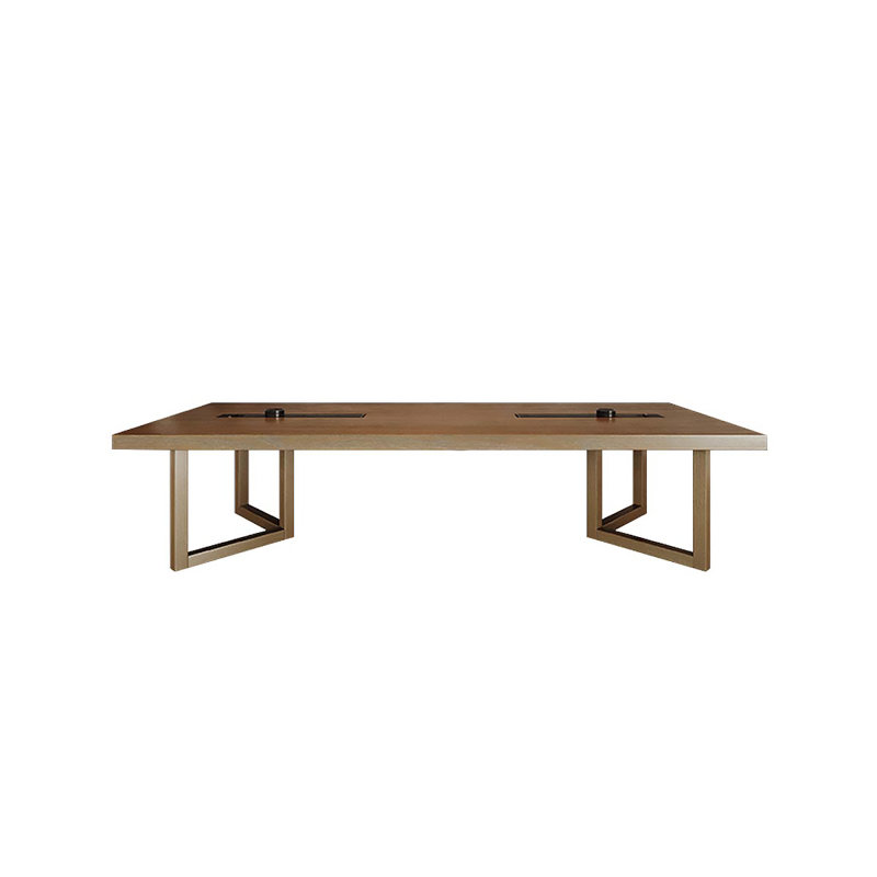Table de conférence 110,24 po en pin massif avec barre coulissante intégrée, H 29,53 po x L 110,24 po x l 39,37 po