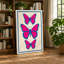Magenta Butterflies Modern 1 Piece Wrapped Canvas Wall Art-220833532-220833530