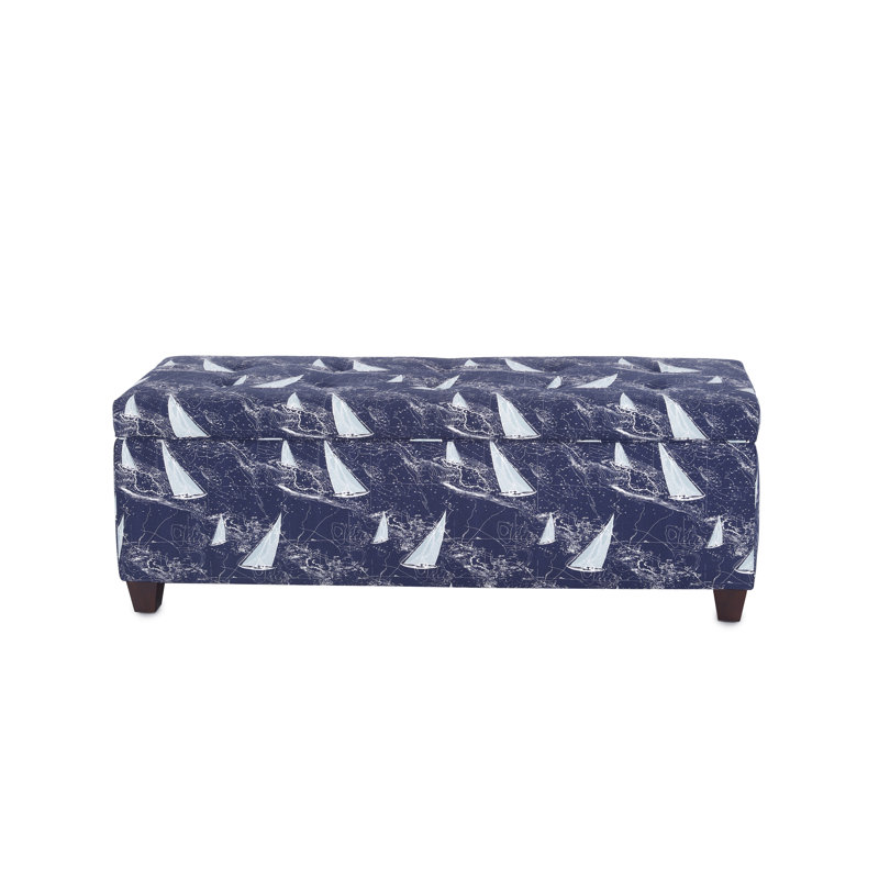 Cappiello Upholstered Storage Bench, Indigo