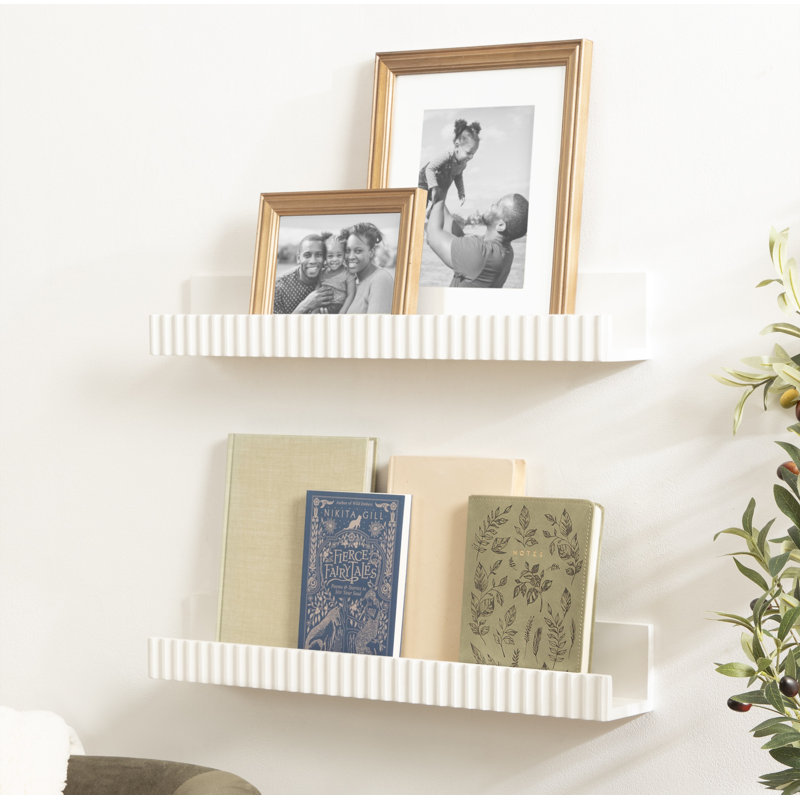 Ensemble de deux tablettes à corniches, Blanc
