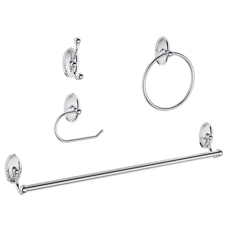 Ensemble de quincaillerie de salle de bain 4 pièces, Chrome
