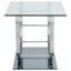 Table de bout carrée avec plateau en verre transparent et chrome Insco