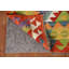 Tapis oriental multicolore en laine Kilim 4 x 6