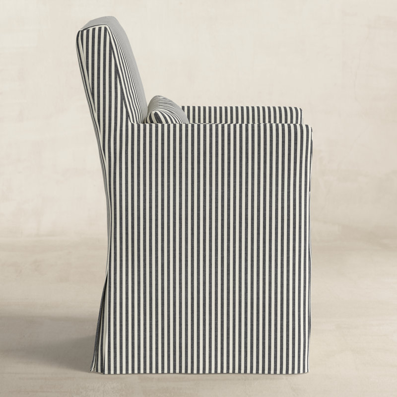 Lindy Dining Chair- Slipcover Only, Carbon Striped