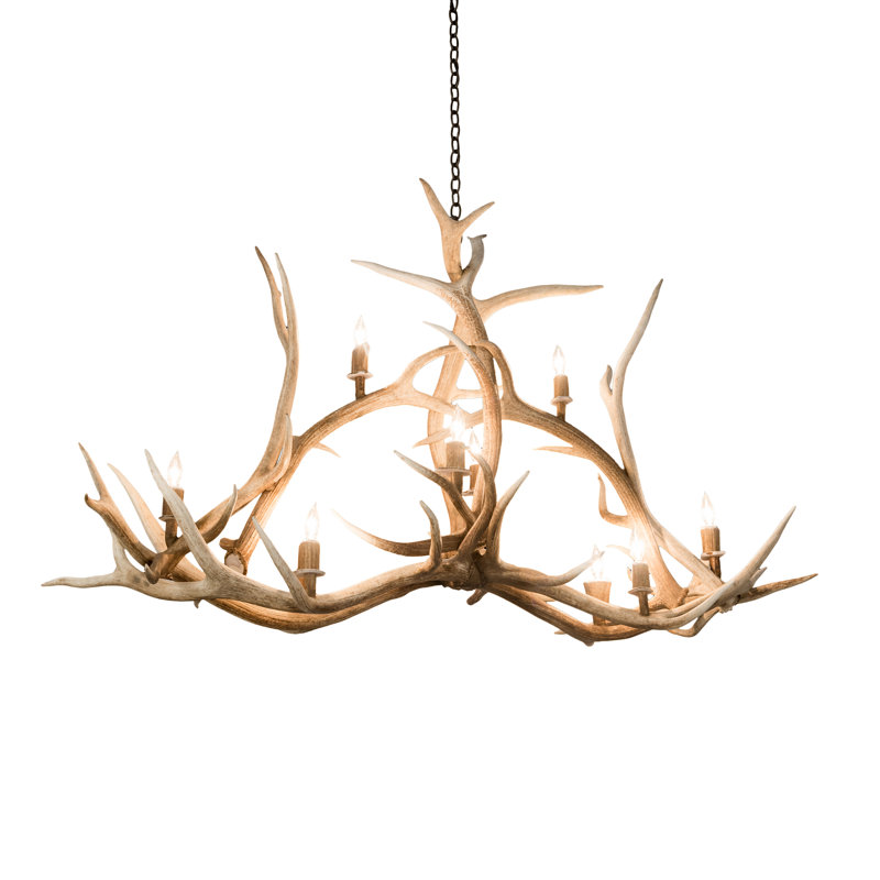 Rustic Lodge 10 - Light Chandelier, 39" H x 66.5" W x 24" D