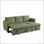 Canapé-lit modulaire en L convertible avec méridienne de rangement, canapé-lit modulaire rembourré en velours côtelé, canapé-lit escamotable et dossier inclinable-751191641