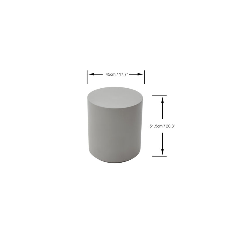 Rome 18" Square Concrete Side Table, Space Grey