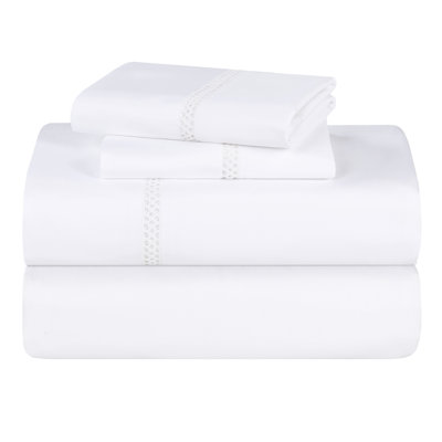 Riverton Cotton Cross-Stitch Embroidered Deep Pocket Bed Sheet Set by Superior