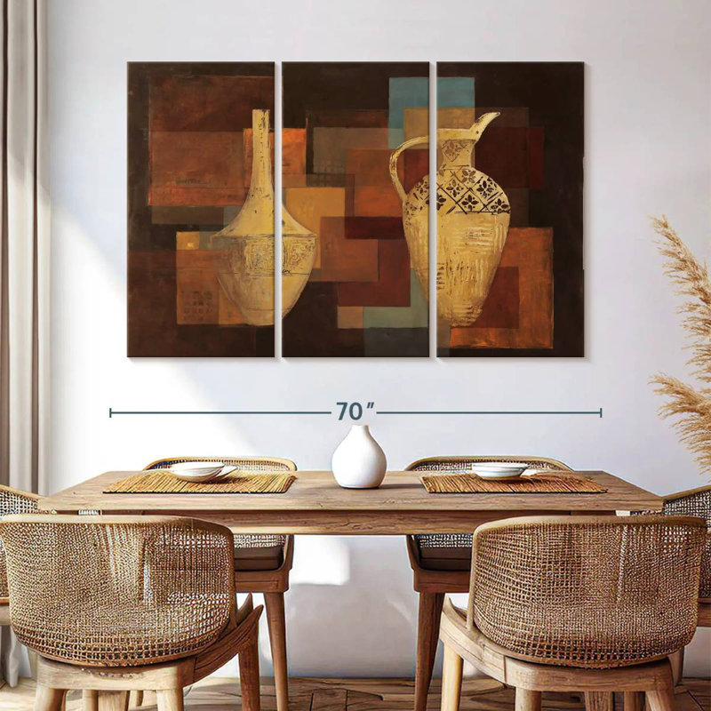Senne, teintes d'automne avec vases, H 42 po x l 65 po