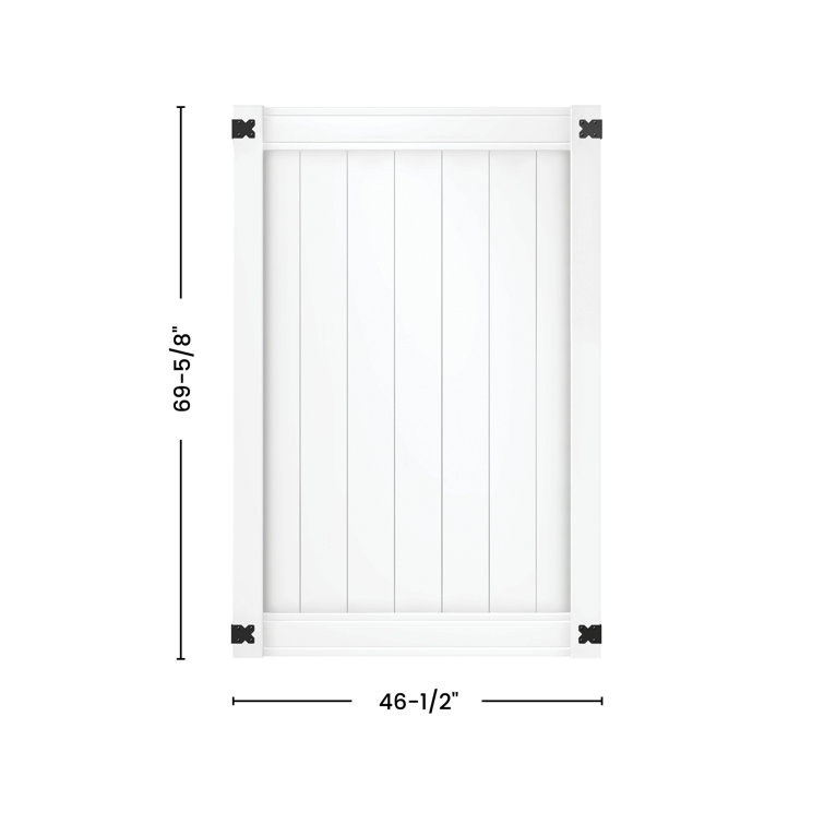 Outdoor Essentials Somerset 6 ft. x 42 in. White Vinyl Privacy Gate