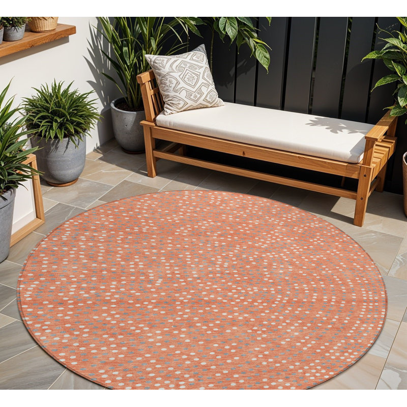 Tapis intérieur lavable à pois 8 pi