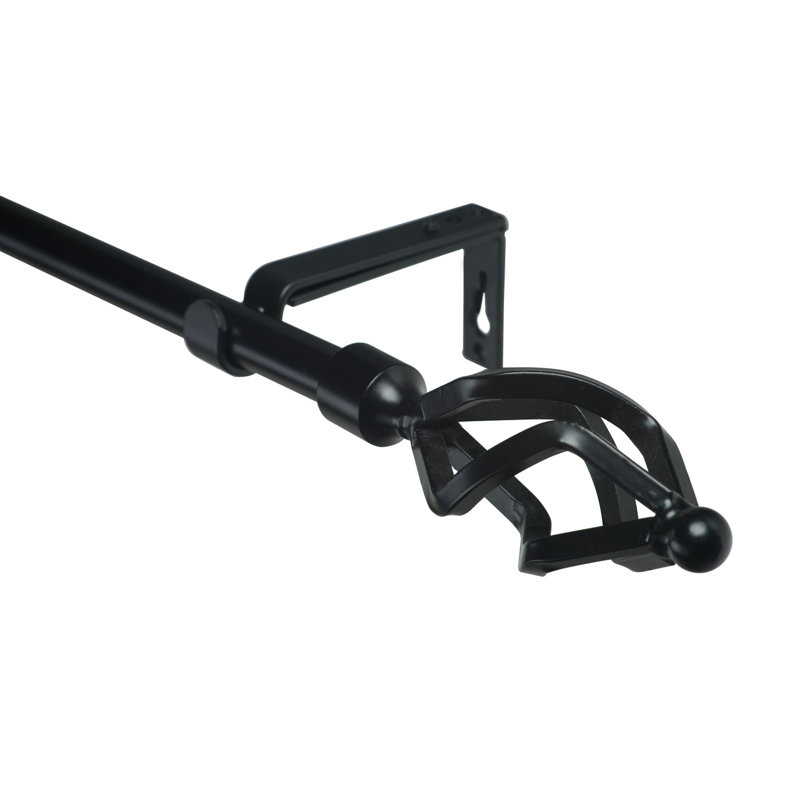 Tringle à rideaux simple réglable Genest, H 2 po x L 48 po x P 4,5 po, Noir