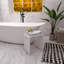 Tabouret de douche à surface solide blanc-134973989