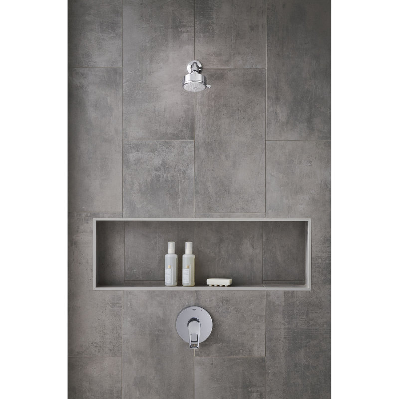 Chrome Wall-Mounted Pressure Balance Valve Trim with Lever