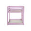 Lit mezzanine simple au-dessus de simple en bois massif avec échelle - hauteur basse, lattes durables et rangement sous le lit, rose-1414945272