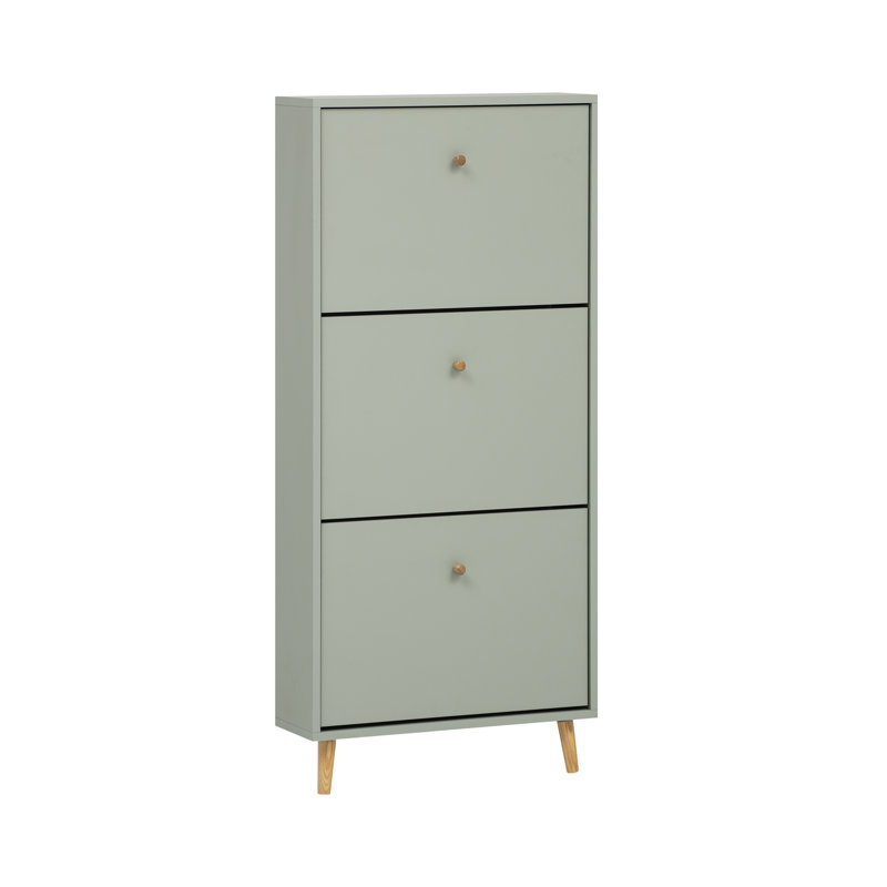 McDermitt 12 Pair Flip Down Shoe Storage, Green