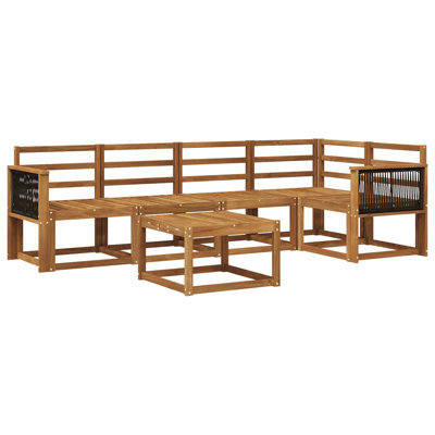  Outdoor Sofa Set 6 Pcs Solid Acacia Wood Sectional Garden Furniture