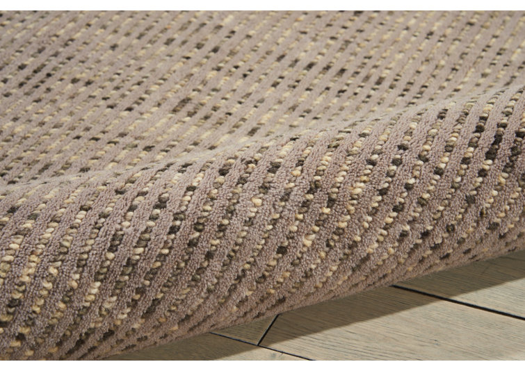 Wool Striped Area Rug in Smoke