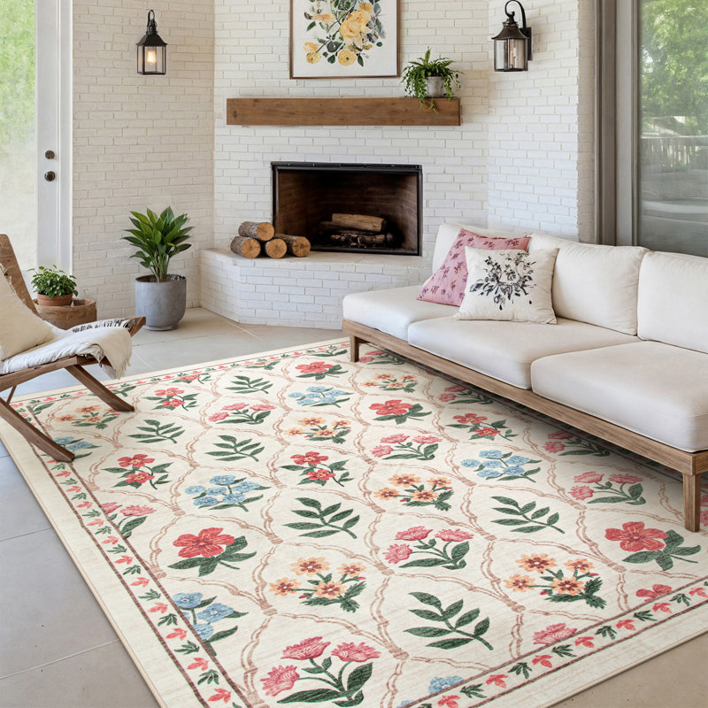 Tapis décoratif antidérapant marocain, Rectangle 5 pi x 7 pi