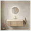 Meuble-lavabo suspendu MURI de 122 cm (48 po) avec comptoir en pierre frittée gris pâle, lavabo en céramique et armoire de rangement en contreplaqué de chêne brun-136063093-136063096