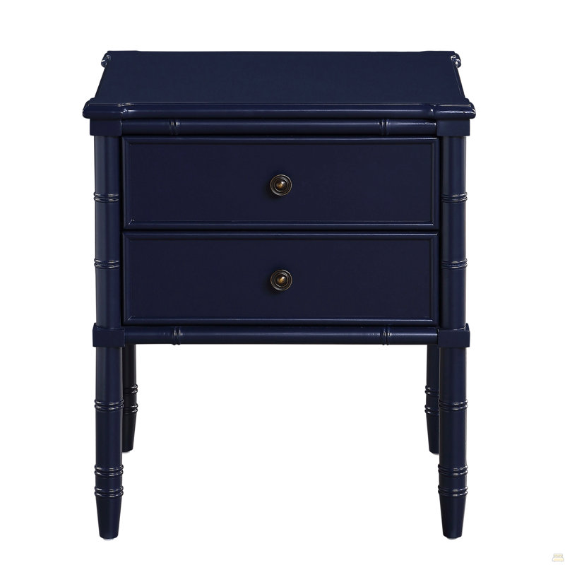 Emmett 2 Drawer Nightstand - Midnight Blue, Dark Blue