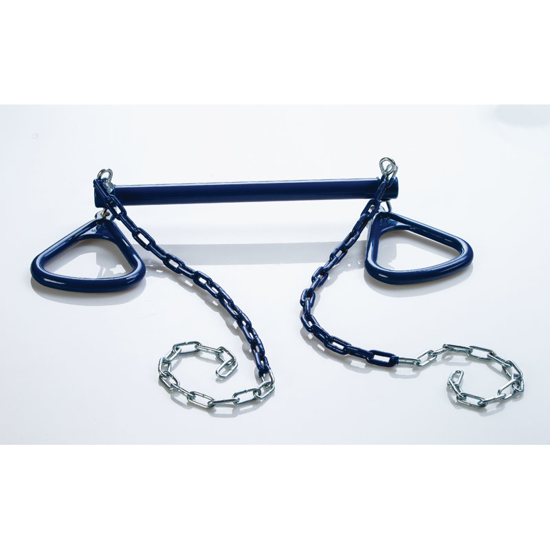 Ultimate Trapeze Bar with Triangle Rings and Chains, Blue