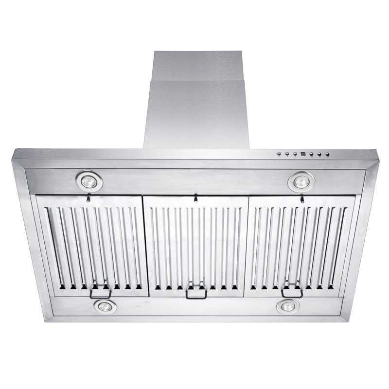 36" 400 CFM Convertible Island Range Hood, 36" W, Stainless Steel
