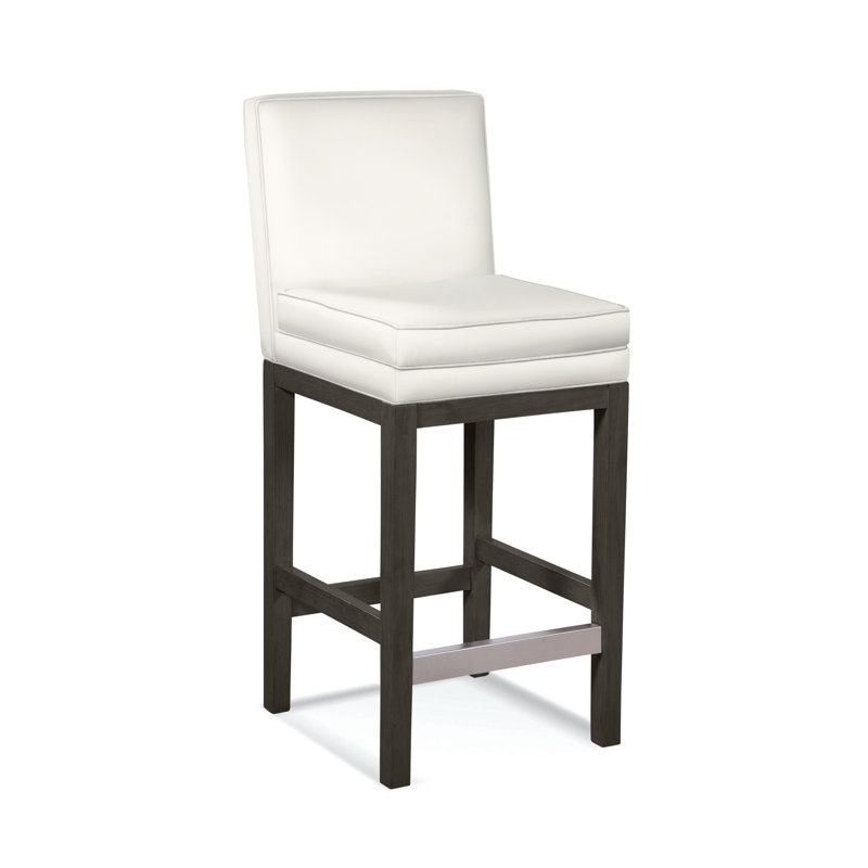 Upholstered Stool, Frost White Finish, Elite Ivory; 0321-91