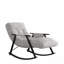 Chaise berçante pliante rembourrée décontractée - dossier / repose-pieds réglable, poches latérales, multi-scène-940515610