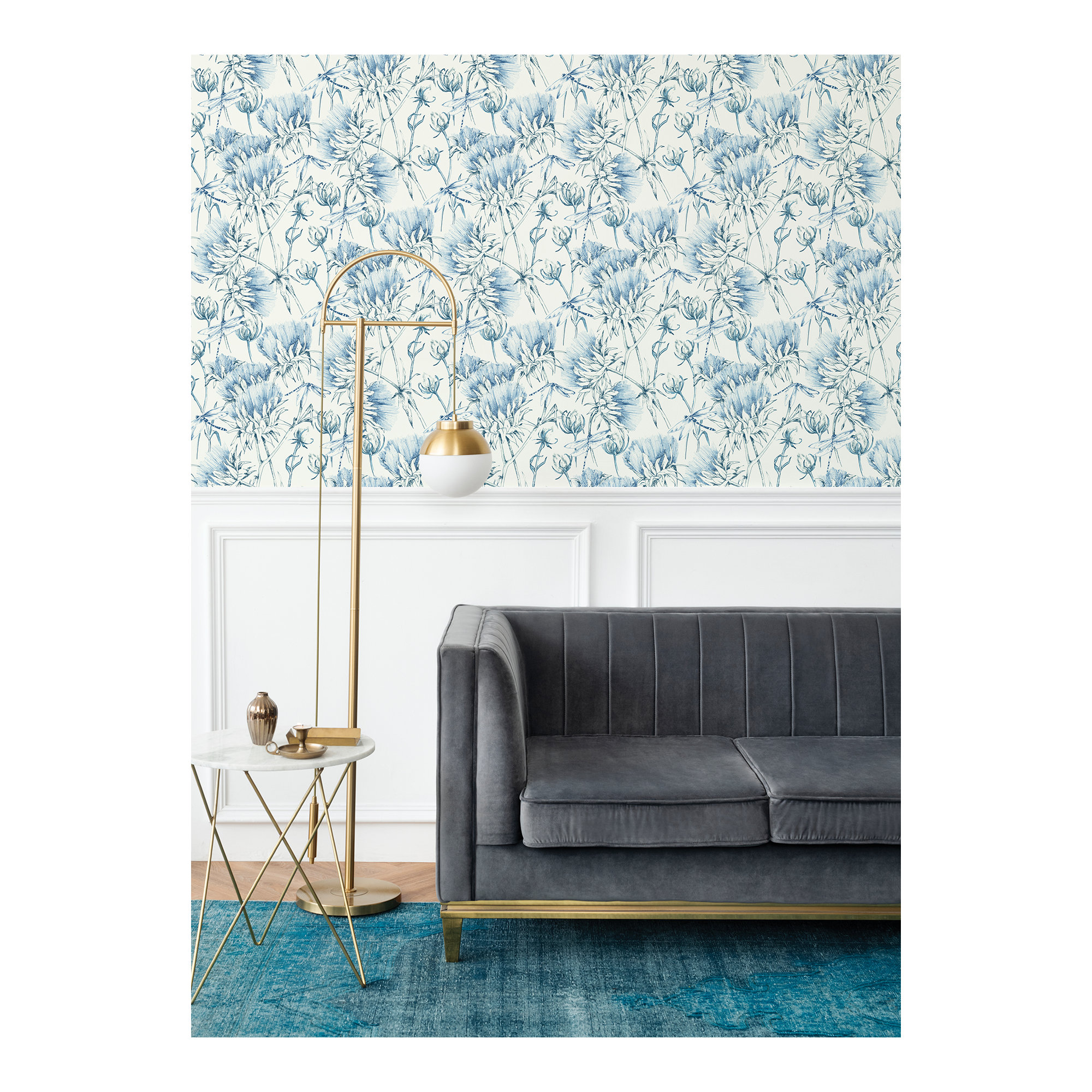 Animal Print Wallpaper, Blue