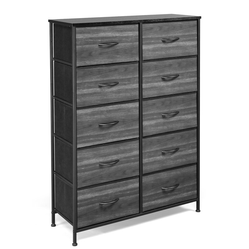 Latitude Run® 33,46 po Coffre de rangement avec 10 tiroirs, Noir / gris foncé