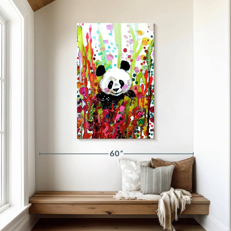 Brampt Floral Panda, 45" H x 30" W
