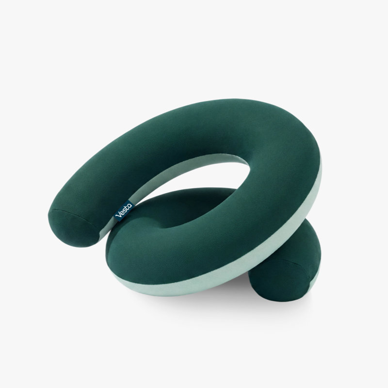 Oreiller de voyage Vesta Loop en mousse à mémoire de forme spiralée - Soutien personnalisable à 360° pour la nuque et le menton avec housse réversible rafraîchissante/chaude