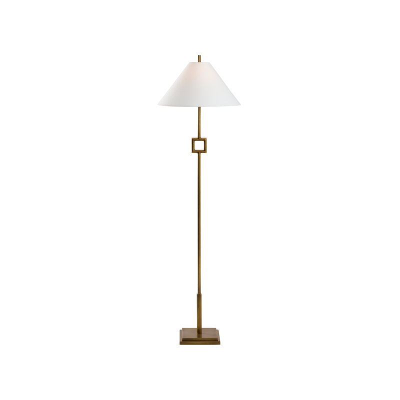 Overhill Floor Lamp - Matte White, Aged Brass