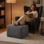 Repose-pieds rembourré en velours côtelé gris pour canapé, entièrement comprimé, aucun assemblage requis-131564772