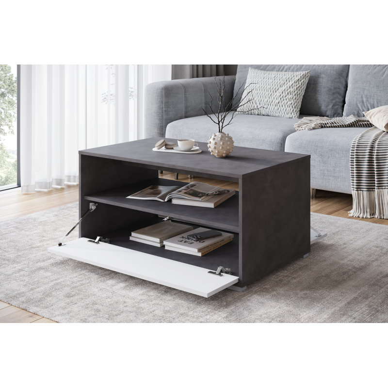 Nimfea Coffee Table with Storage, Black