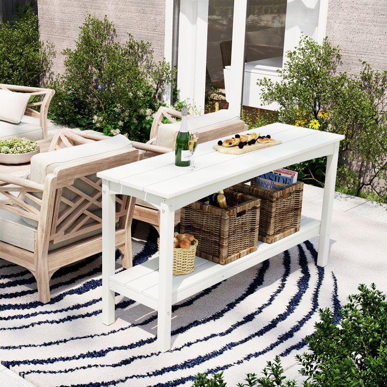 Armentha Rectangular HDPE Plastic Outdoor Buffet & Console Table