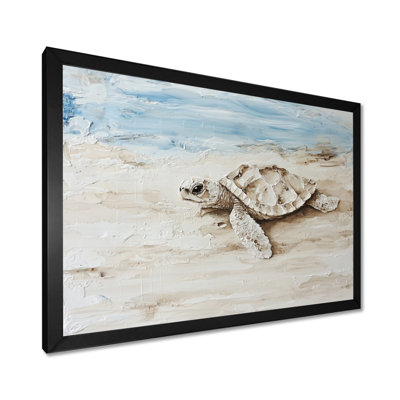 Minimal Turtle By The Beach - Tortue, art mural