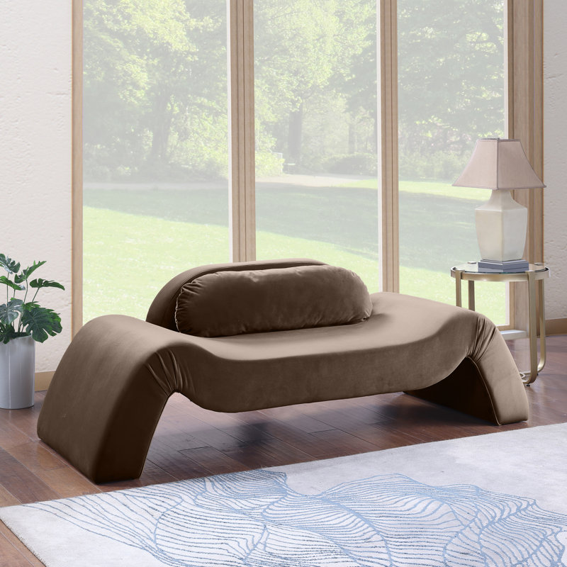 Causeuse Austin, Velours noir, 29.5" H x 87.5" W x 34" D