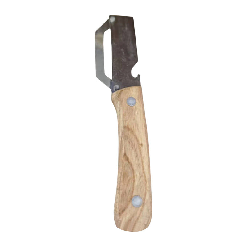 Grattoir à couteau en acier inoxydable multifonctionnel à manche en bois